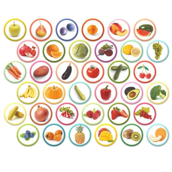 DODO Montesori set sa magnetima Voće i povrće - 36 delova - 104-200272