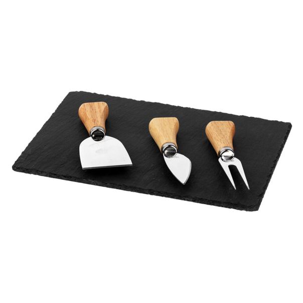 Castelli Set kamena ploča i 3 noža sa drvenim drškama za sireve Slate - EP3246730