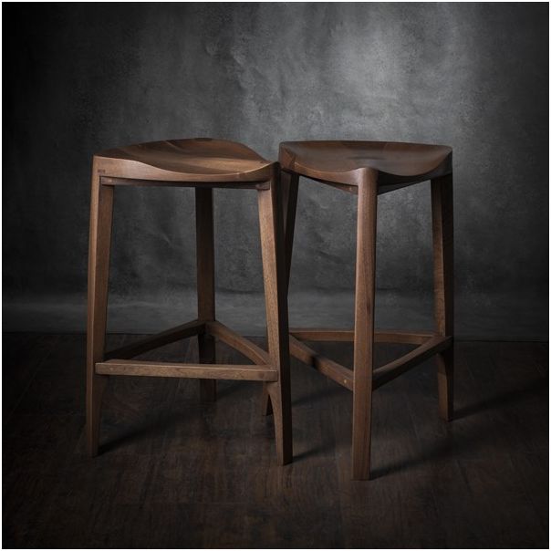 MEDA FURNITURE Drvena barska stolica Orah 40cm - OrahTerIzd40