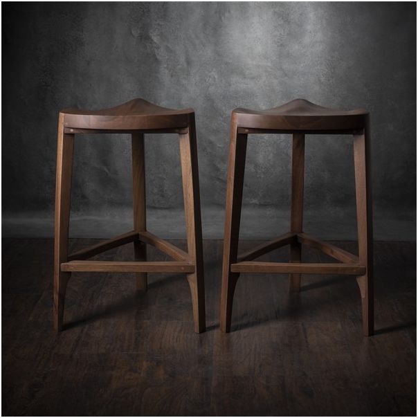 MEDA FURNITURE Drvena barska stolica Orah 40cm - OrahTerIzd40