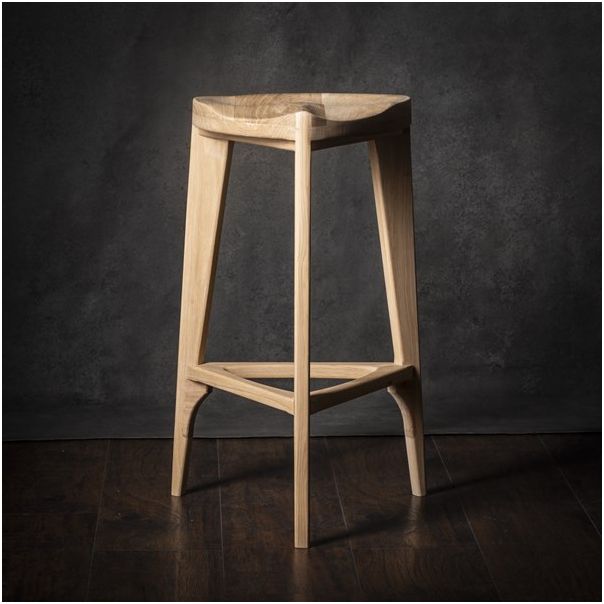 MEDA FURNITURE Drvena barska stolica Terca Hrast - HrastTerIzd35