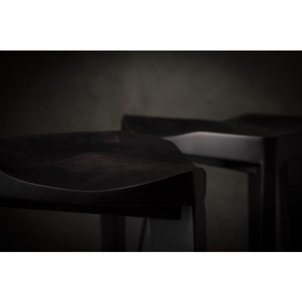 MEDA FURNITURE Drvena Barska stolica crna - CrnTerBar35