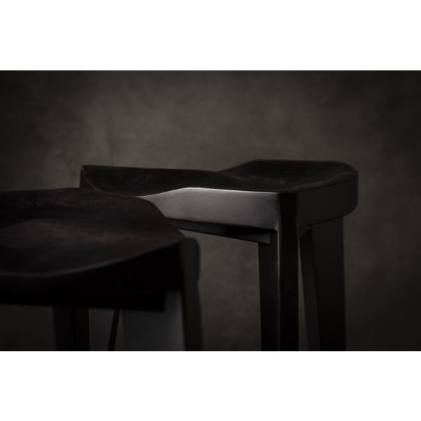 MEDA FURNITURE Drvena Barska stolica crna - CrnTerBar35