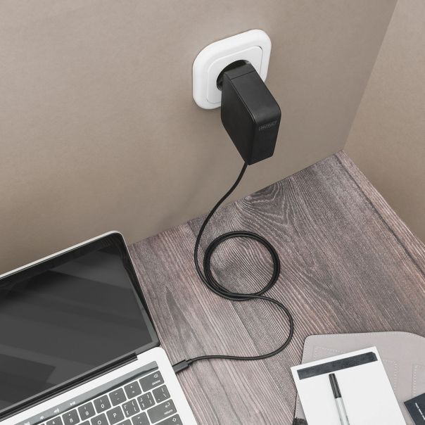 DIGITUS Univerzalni GaN USB-C punjač 100W DA-10072, 1.2m, crna - DA-10072