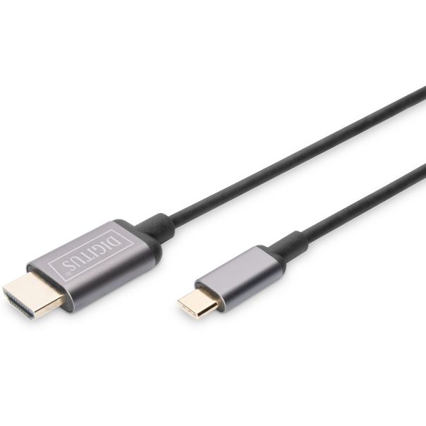 DIGITUS Kabl USB Tip C na HDMI 4K, 1.8m, crna - DA-70821