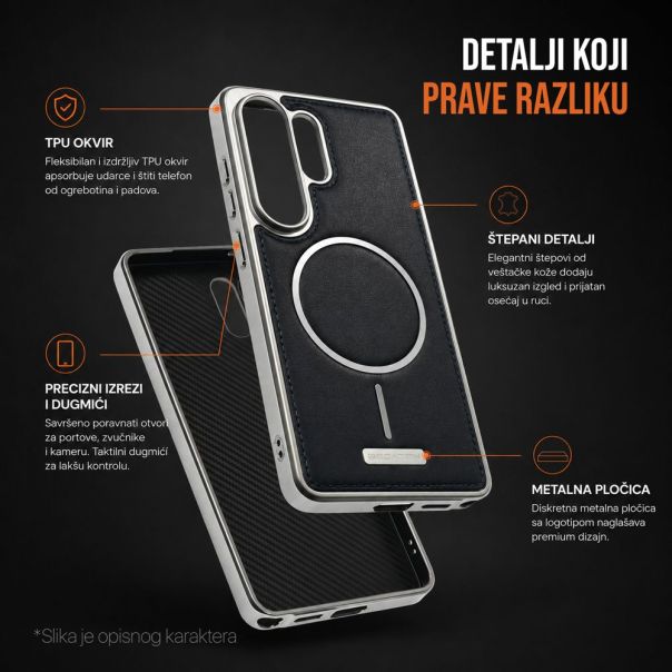 Maska za iPhone 17 Pro Max 6.9 tamno plava Magsafe Urban Leather - EP3055803