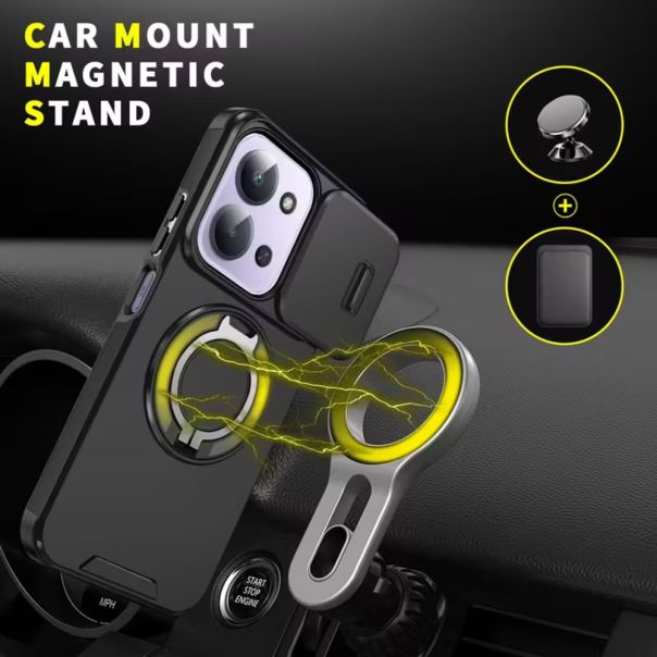 Maska za Xiaomi Redmi 15C 4G EU 173mm crna CamShield Ring stand - 224543