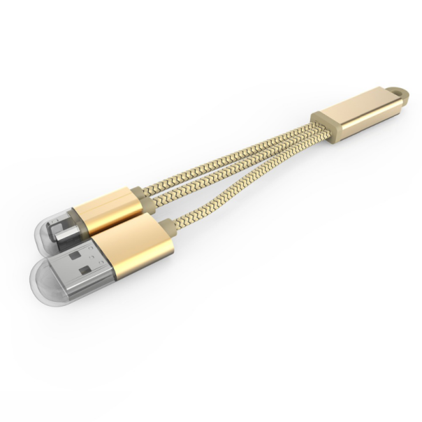 Data kabl LDNIO LC89 sa priveskom za iPhone lightning/micro USB zlatni - 47030