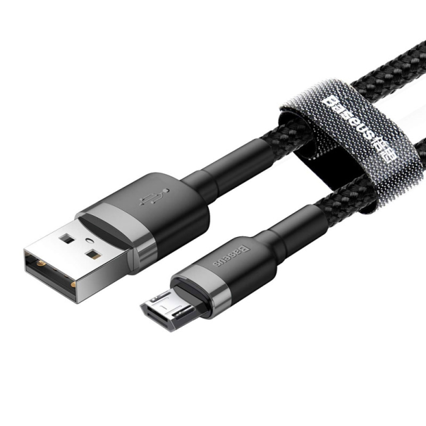 Kabel Baseus cafule Micro USB 2.4A 0.5m sivo-crni - CAMKLF-AG1