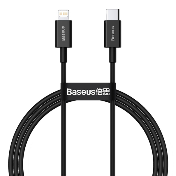 Kabel Baseus Superior PD Fast Charging Type-C na Lightning 20W crni 1m - CATLYS-A01