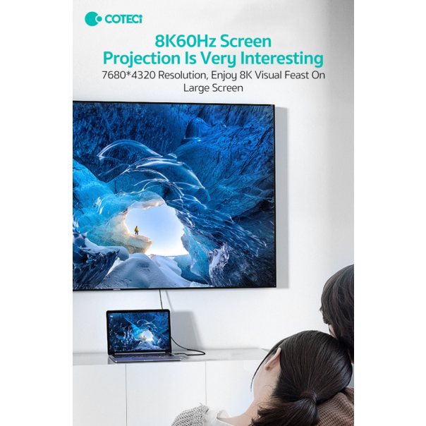 Data kabl Coteci Thunderbolt 87315 40Gbps 100W 8k PD Type C na Type C crni 1m - 223747