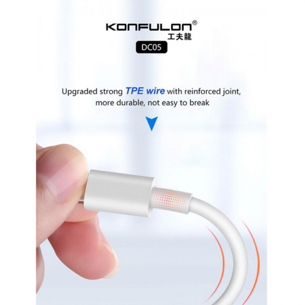 Data kabl KONFULON DC05 za iphone lightning beli 1m - 83680-1