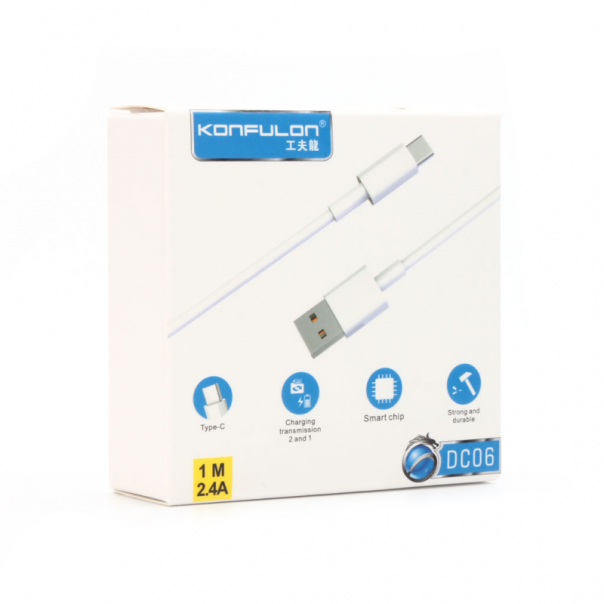 Data kabl KONFULON DC06 Type C beli 1m - 83681