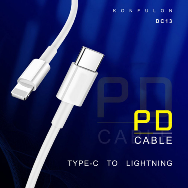 Data kabl KONFULON DC13 PD 3A Type C na iPhone lightning beli 1m - 99301