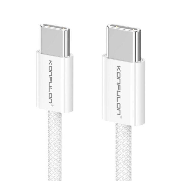 Data kabl KONFULON DC61 PD 60W Super Fast Charge za iPhone 15 Type C na Type C beli 1m - 214342