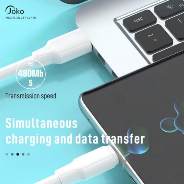 Data kabl KONFULON DL24, 5A, 120W, USB na iPhone lightning beli 1m - 204041