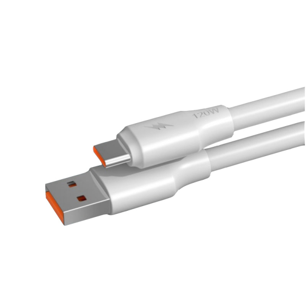 Data kabl KONFULON DL25, 5A, 120W, USB na Type C beli 1m - 202855