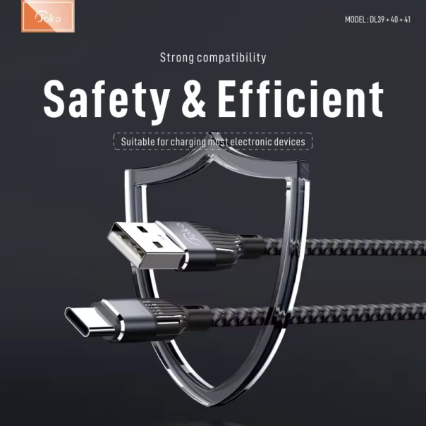 Kabel KONFULON Joko DL41 3A, 120W, USB na Type-C sivi 1m - 610488