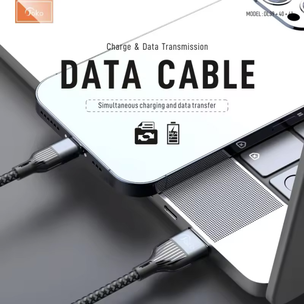 Kabel KONFULON Joko DL41 3A, 120W, USB na Type-C sivi 1m - 610488