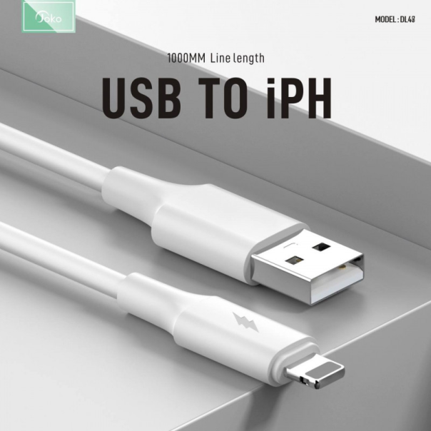 Data kabl KONFULON DL48, 2.4A, USB na iPhone lightning beli 1m - 215582