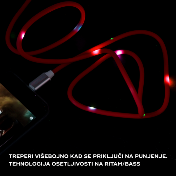 Data kabl KUCIPA K257 micro USB 1m crveni - 81227