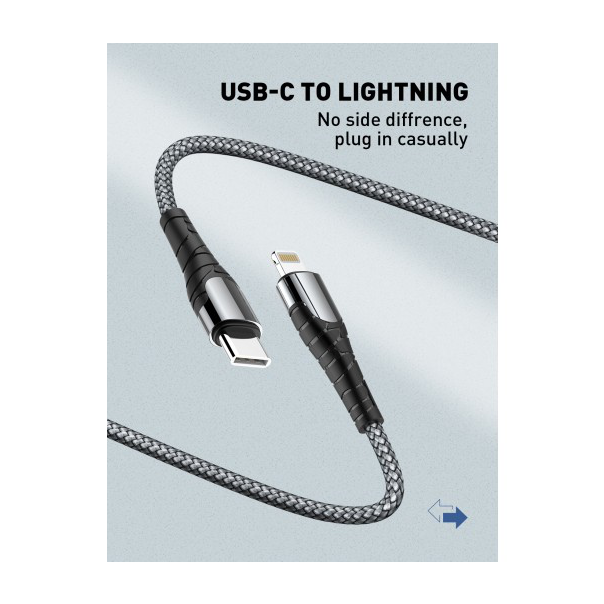 Data kabl LDNIO LC111 PD Type C na iPhone lightning 30W HQ sivi 1m - 96542