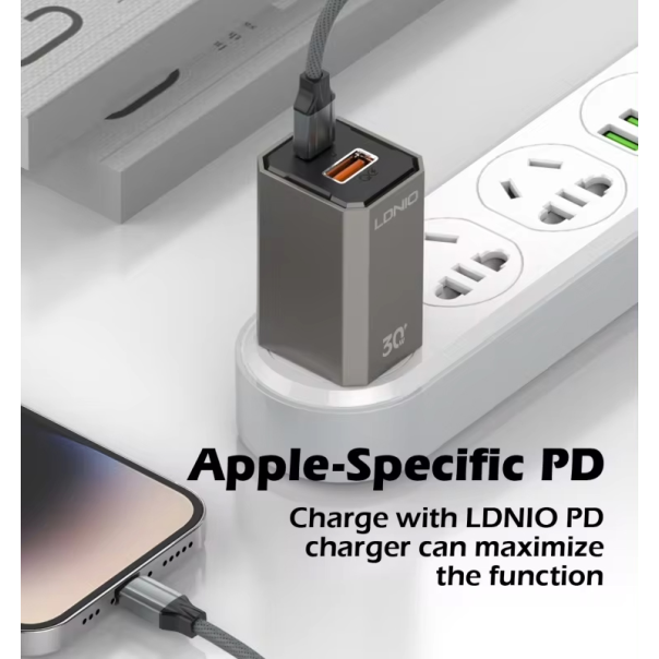 Data kabl LDNIO LC442I 30w, Type C na iPhone Lightning sivi 2m - 215601-1