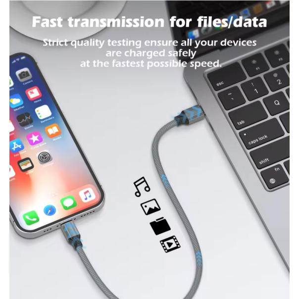 Data kabl LDNIO LC442I 30w, Type C na iPhone Lightning sivi 2m - 215601-1