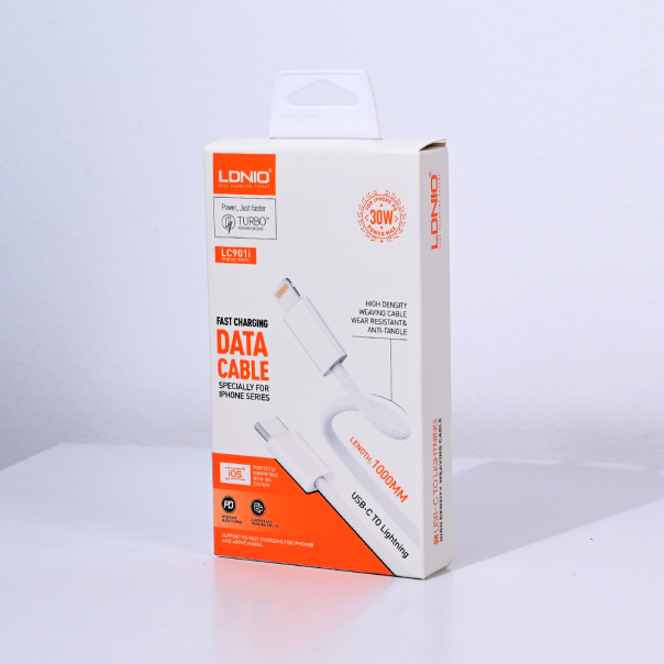 Data kabl LDNIO LC901-I 30W Type C na Lightning beli 1m - 215597-1
