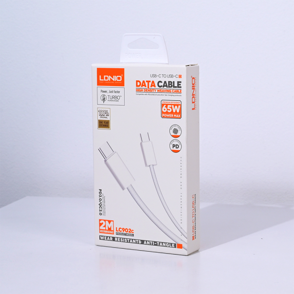 Data kabl LDNIO LC902-C 65W Type C na Type C beli 2m - 215599-1