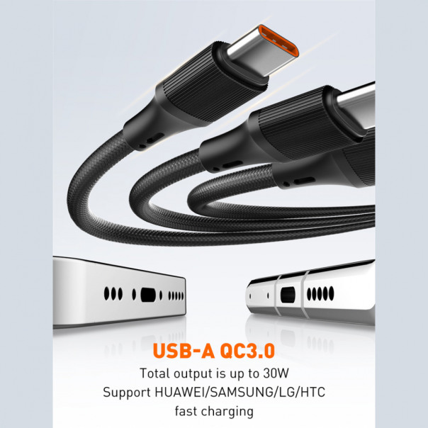 Data kabl LDNIO LC97 uc 100W 4 u 1 crni 1.2m - 220797