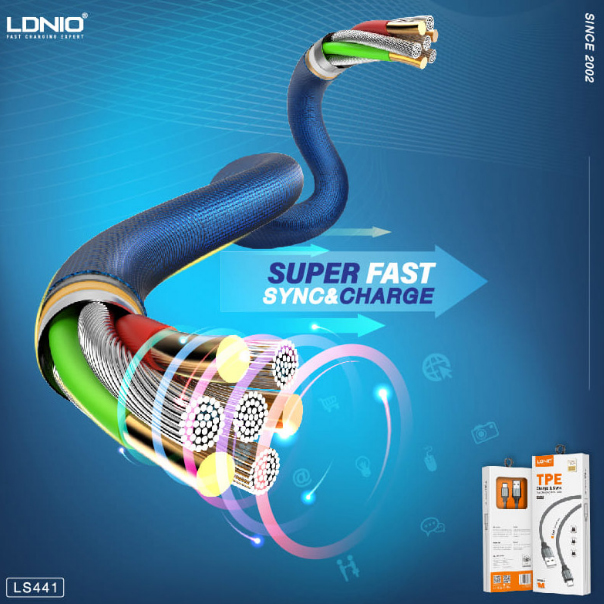 Data kabl LDNIO LS441 Type C sivi 1m - 86824