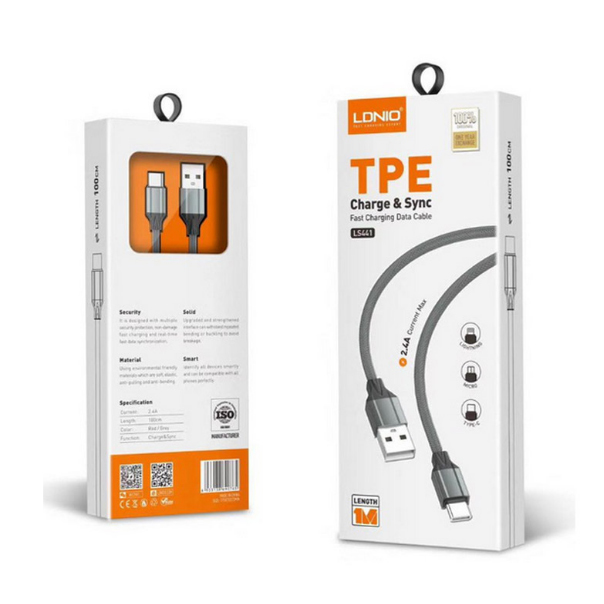 Data kabl LDNIO LS441 Type C sivi 1m - 86824