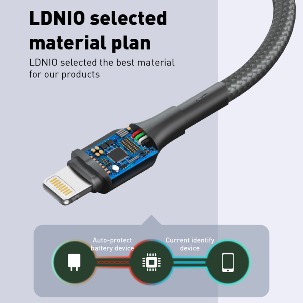 Data kabl LDNIO LS851 25W Fast Type C sivi 1m - 209774