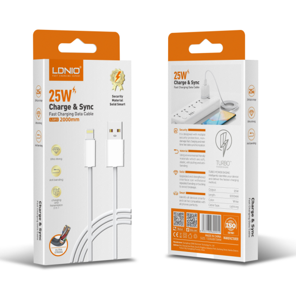Data kabl LDNIO LS892 25W Fast Type C beli 2m - 209475
