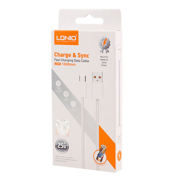 Data kabl LDNIO LS901 25W Fast Type C beli 1m - 218796
