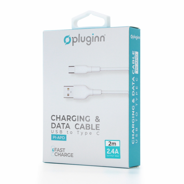 Data Kabl Pluginn PI-APD 2.4A USB na Type C beli 2m - 208897-1