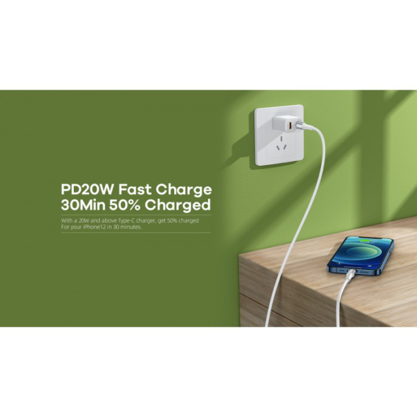 Data kabl REMAX Chaining Series II PD 20W Fast Charging RC-198i Type C na iPhone lightning beli - 210764