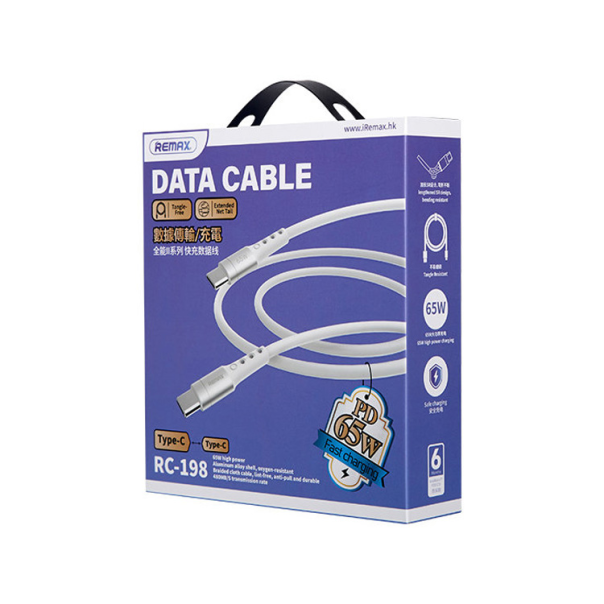 Data kabl REMAX Chaining Series II PD 65W Fast Charging RC-198 Type C na Type C beli - 210765