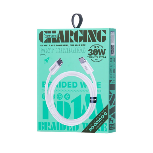 Data kabl REMAX Chelectricy Series 30W PD Fast Charging RC-C010 Type C na Type C beli - 216812-1