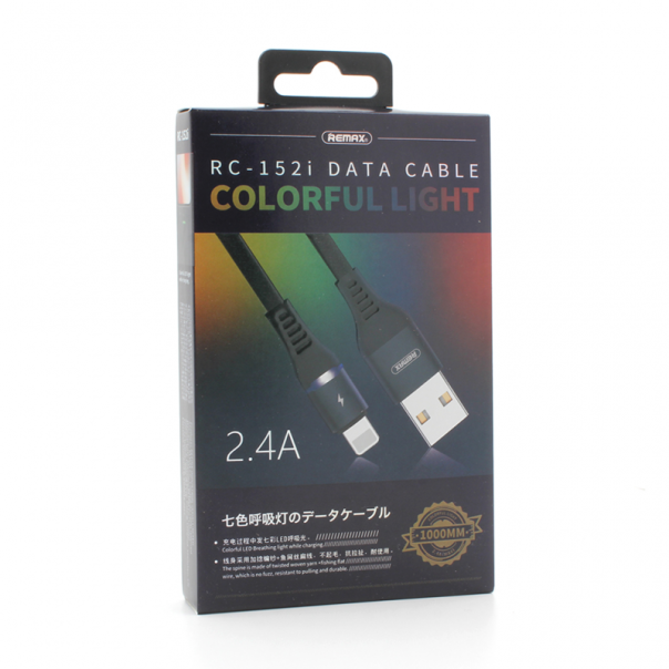 Data kabl REMAX Colorful RC-152i za iPhone lightning crni 1m - 83283