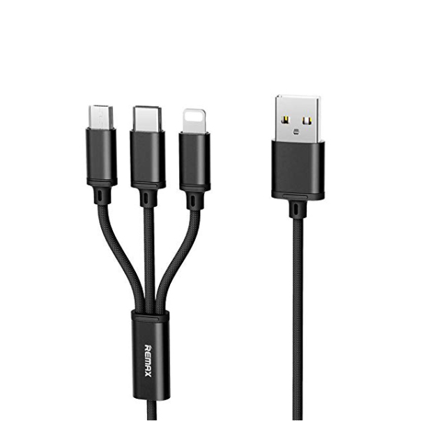 Data kabl REMAX Gition RC-131 3u1 za iPhone Lightning/Micro USB/Type C crni 1m - 75860