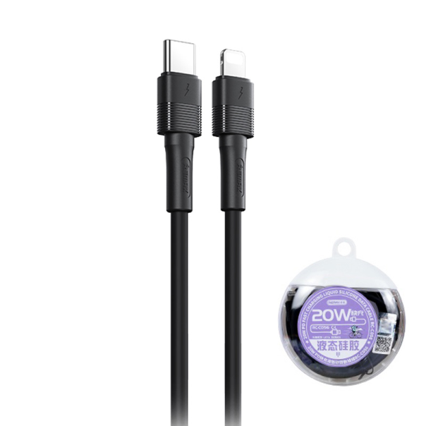 Data kabl REMAX Leya Series PD 20W Fast Charging RC-C056 Type C na iPhone lightning crni - 213400-1-1
