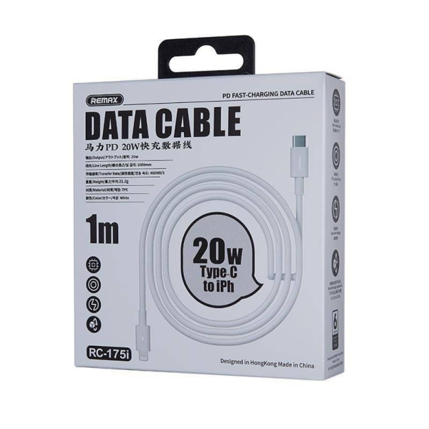 Data kabl REMAX RC-175i PD 20W iPhone Type C na iPhone lightning beli 1m - 97885