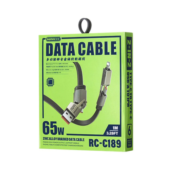 Data kabl REMAX RC-C189 65W Zinc Alloy Braided 4-in-1 Fast Charging, 1m - 219657