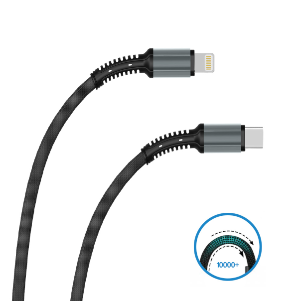 Data kabl Teracell Evolution PD Type C na iPhone 11/12/13 lightniing crni 1m - 91554