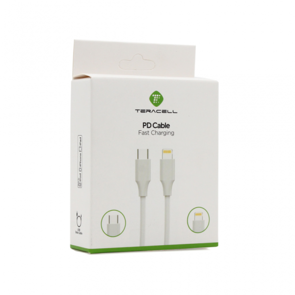 Data kabl Teracell Plus 27W PD Type C za iPhone 11/12/13 lightning beli 2m - 94721