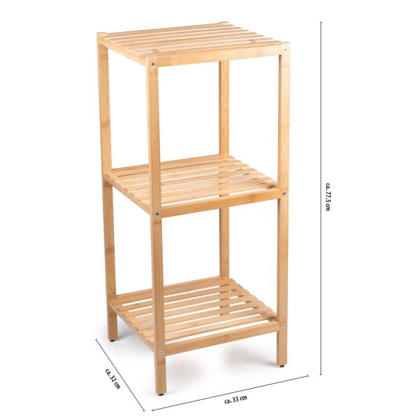 ALPINA Bambusova polica za kupatilo sa 3 nivoa 33 × 31,5 × 77,5 cm - EP3151065