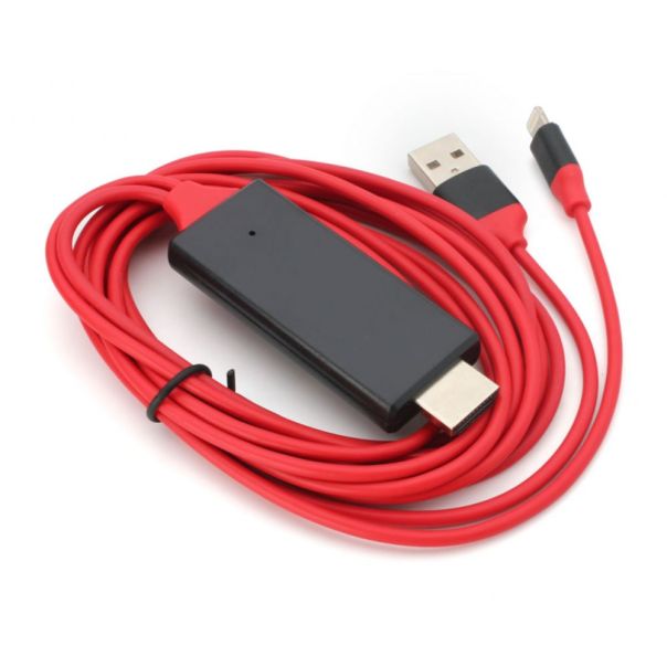 Kabl lightning na HDMI USB 2m crveni - 87813