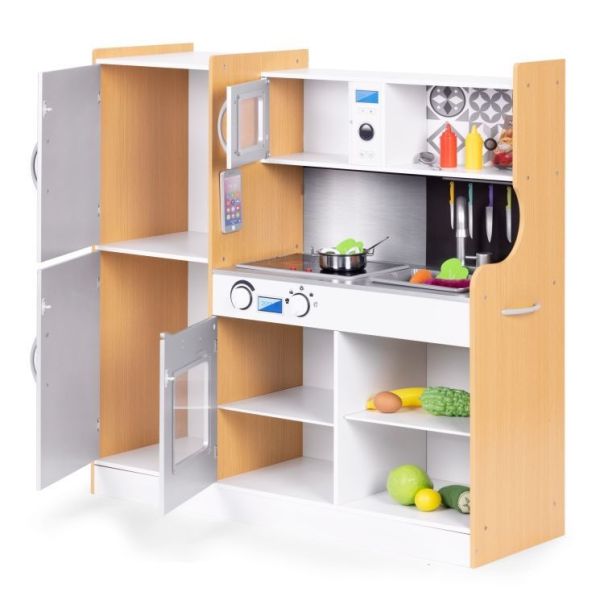 ECO TOYS Dečija kuhinja sa zvukom i led tablom za pisanje, metalni dodaci, mdf, 3+ godine, ecotoys - EP2749331